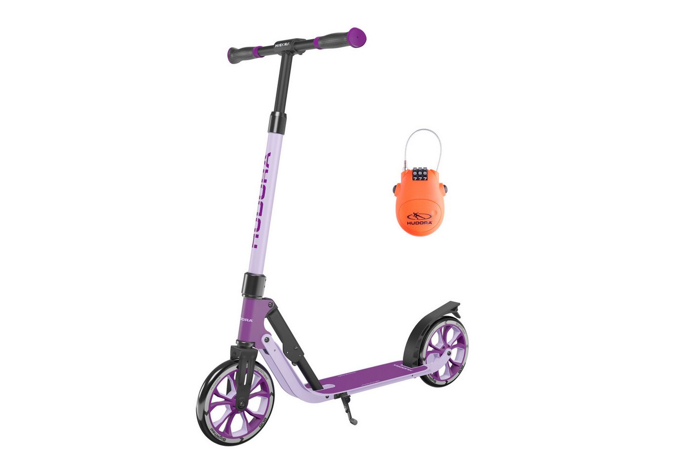 Hudora Cityroller BigWheel® 205 Advanced, inklusive Kabelschloss, höhenverstellbarer & zusammenklappbarer Tret-Roller von Hudora