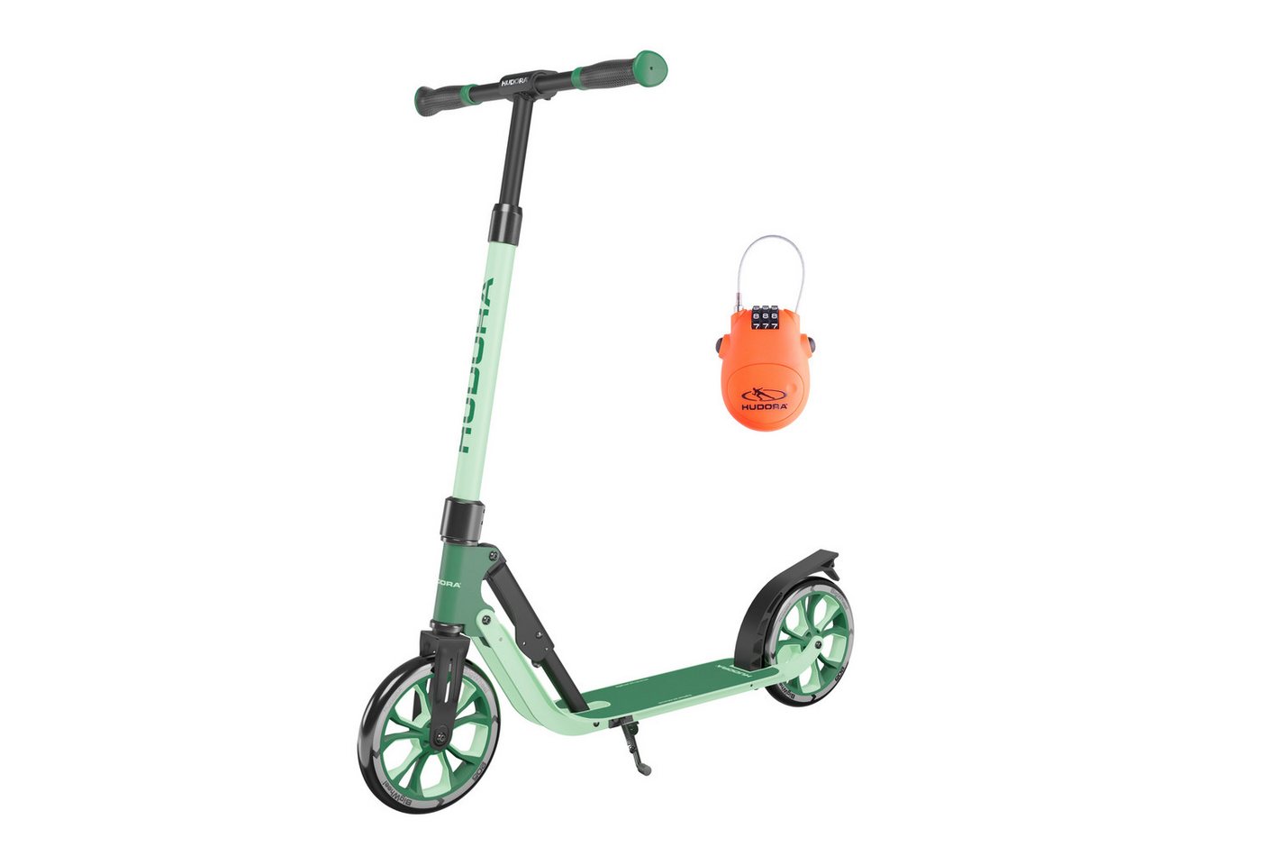 Hudora Cityroller BigWheel® 205 Advanced, inklusive Kabelschloss, höhenverstellbarer & zusammenklappbarer Tret-Roller von Hudora