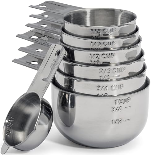Hudson Essentials Edelstahl Messbecher-Set - stapelbares Set mit Ausguss (7-teiliges Set) von Hudson Essentials