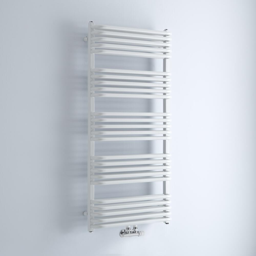 Design Badheizkörper mit Mittelanschluss, Weiß 1269mm x 600mm 1387W – Arch von Hudson Reed