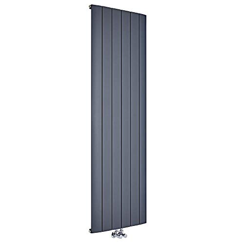 Hudson Reed Aurora - Design Heizkörper 1800mm x 565mm in Anthrazit mit Mittelanschluss von Hudson Reed