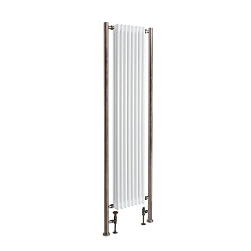 Hudson Reed Regent - Gliederheizkörper 2030mm x 545mm in Weiß und geölter Bronze von Hudson Reed
