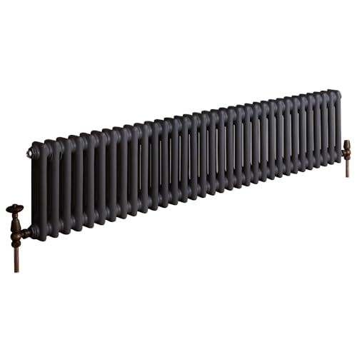 Hudson Reed Regent - Gliederheizkörper 300mm x 1505mm in Anthrazit von Hudson Reed