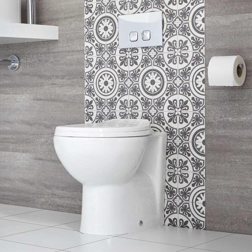 Ovale Stand Toilette inkl. Sitz mit Absenkautomatik exkl. Spülkasten - Select von HudsonReed