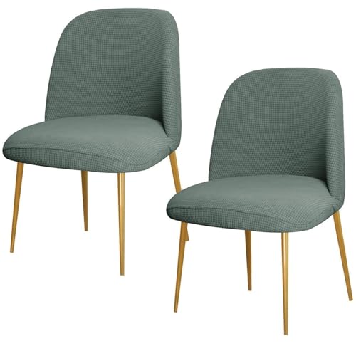 2 Stück Stretch-Esszimmerstuhlbezüge, Armlehnenlose Schonbezüge Aus Polyester Mit Gebogener Rückenlehne, Küchenstuhlschutz for Wohnzimmer Und Schlafzimmer(Amy Green) von Hueborne