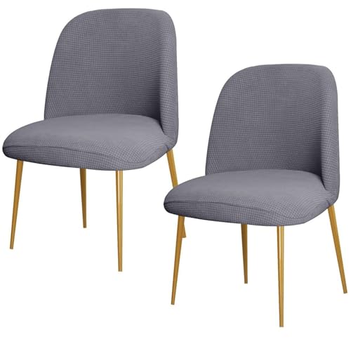 2 Stück Stretch-Esszimmerstuhlbezüge, Armlehnenlose Schonbezüge Aus Polyester Mit Gebogener Rückenlehne, Küchenstuhlschutz for Wohnzimmer Und Schlafzimmer(Gray) von Hueborne
