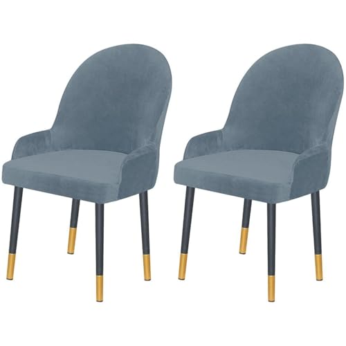2 Stück Stretch-Stuhlhussen for Ohrensessel Aus Samt Mit Niedriger Armlehne, Moderne Sitzbezüge Mit Gebogener Rückenlehne Und Halbrunder Rückenlehne for Esszimmer, Wohnzimmer, Schlafzimmer(Gray Blue) 2 Stück Stretch-Stuhlhussen for Ohrensessel Aus Samt Mit Niedriger Armlehne, Moderne Sitzbezüge Mit Gebogener Rückenlehne Und Halbrunder Rückenlehne for Esszimmer, Wohnzimmer, Schlafzimmer(Gray Blue) von Hueborne