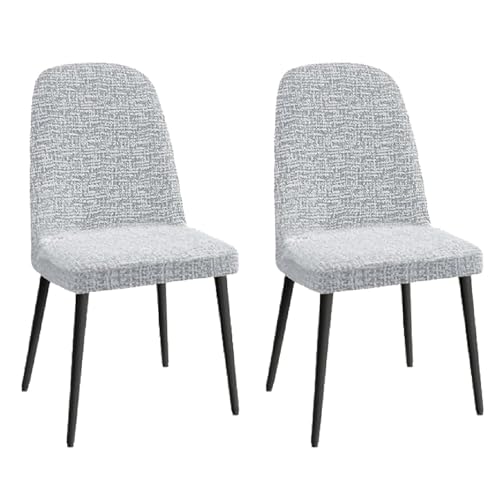 6 Stück Stuhlhussen Aus Dehnbarem Chenille – Design Mit Gebogener Rückenlehne (passend for 41,9–54,9 cm) – Ganzjahres-Stühlehussen for Küche Und Esszimmer(F,2PCS) von Hueborne