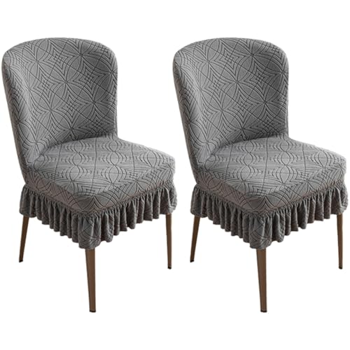 Dehnbarer Stuhlschutz Mit Gebogener Rückenlehne Und Rock, for Hochzeiten/Bankette, 85% Polyester, 15% Spandex, Rutschfestes Design(A-Gray) von Hueborne