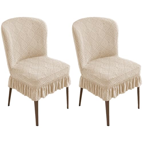 Dehnbarer Stuhlschutz Mit Gebogener Rückenlehne Und Rock, for Hochzeiten/Bankette, 85% Polyester, 15% Spandex, Rutschfestes Design(A-Khaki) von Hueborne