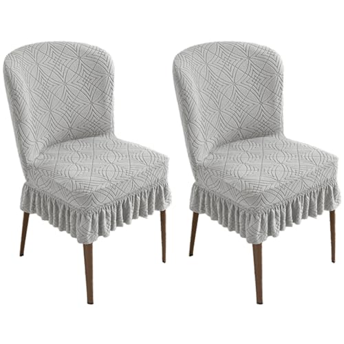 Dehnbarer Stuhlschutz Mit Gebogener Rückenlehne Und Rock, for Hochzeiten/Bankette, 85% Polyester, 15% Spandex, Rutschfestes Design(A-Light Gray) von Hueborne
