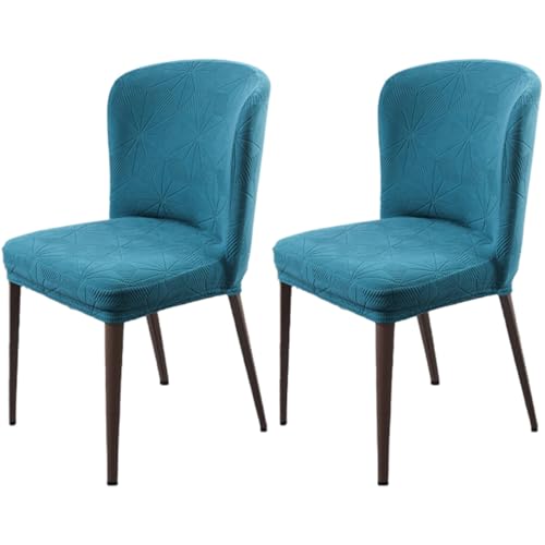Dehnbarer Stuhlschutz Mit Gebogener Rückenlehne Und Rock, for Hochzeiten/Bankette, 85% Polyester, 15% Spandex, Rutschfestes Design(B-Peacock Blue) von Hueborne