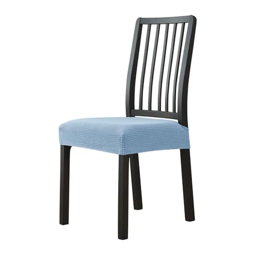 Hueborne 4 Stück Stretch-Stuhlsitzbezüge Aus Jacquard, Polyester-Spandex, rutschfeste Schonbezüge for Esszimmerstühle, Waschbarer Schutz for Wohnzimmer Und Schlafzimmer(Baby Blue,6 Pcs) von Hueborne