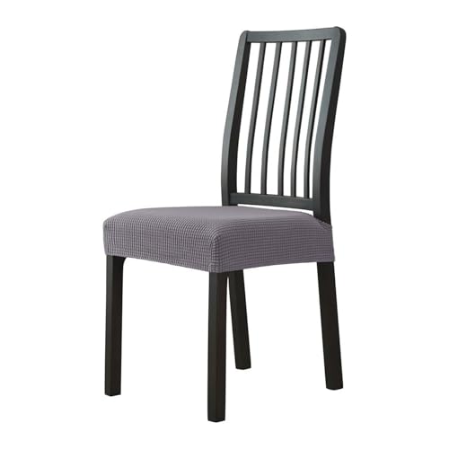 Hueborne 4 Stück Stretch-Stuhlsitzbezüge Aus Jacquard, Polyester-Spandex, rutschfeste Schonbezüge for Esszimmerstühle, Waschbarer Schutz for Wohnzimmer Und Schlafzimmer(Light Gray,6 Pcs) von Hueborne