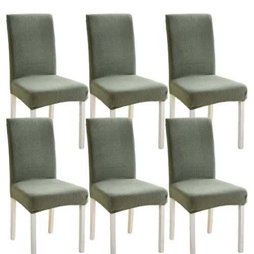Hueborne 6 Stück Dehnbare Stuhlhussen for Parson-Stuhl for Esszimmer, Dunkelblaue Schutzhüllen for Partys, Bankette, Hotels, Hochzeitsveranstaltungen(Green) von Hueborne