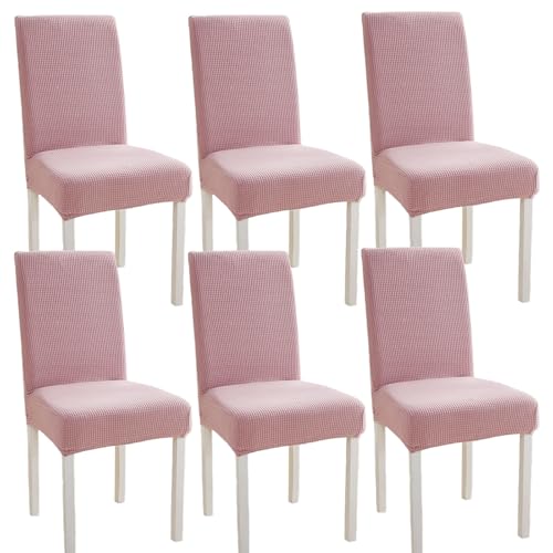 Hueborne 6 Stück Dehnbare Stuhlhussen for Parson-Stuhl for Esszimmer, Dunkelblaue Schutzhüllen for Partys, Bankette, Hotels, Hochzeitsveranstaltungen(Pink) von Hueborne