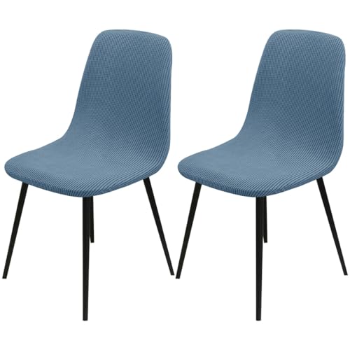 Hueborne Dehnbare Jacquard-Schonbezüge for Esszimmerstühle, 2er-Pack Armlose Schalenbezüge (Sitztiefe 16-20 Zoll), 85% Polyester, 15% Elastan, Universelle Passform(Blue) von Hueborne