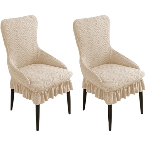 Hueborne Dehnbarer Ohrensessel-Schoner Mit Rock, for Hochzeiten/Bankette, 85% Polyester, 15% Spandex, Rutschfestes Design(A-khakilue) von Hueborne