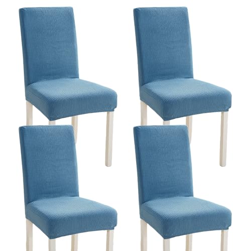 Hueborne Esszimmerstuhl-Schonbezüge, 4er-Set, Dehnbare, Waschbare Jacquard-Stuhlbezüge for Das Esszimmer(Blue) von Hueborne