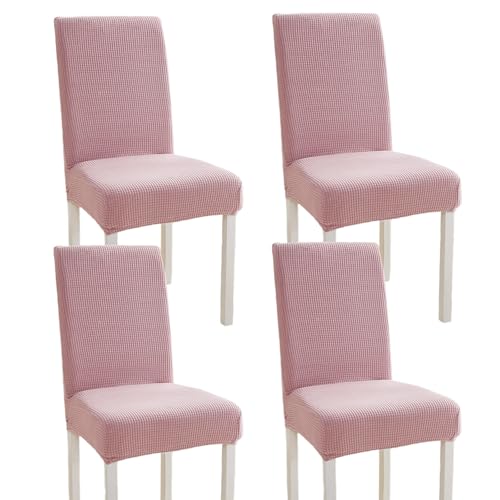 Hueborne Esszimmerstuhl-Schonbezüge, 4er-Set, Dehnbare, Waschbare Jacquard-Stuhlbezüge for Das Esszimmer(Pink) von Hueborne