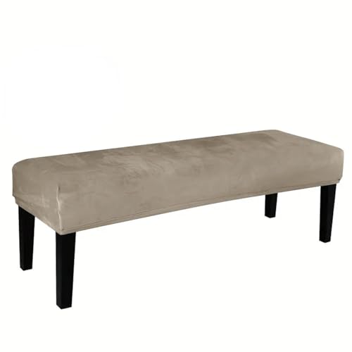 Hueborne Klavierbankbezug Aus Samt – Stretch-Esszimmerbank-Schonbezug, Weicher, Elastischer Sitzschutz for Lange Bänke Und Wohnzimmer(Light Brown) von Hueborne