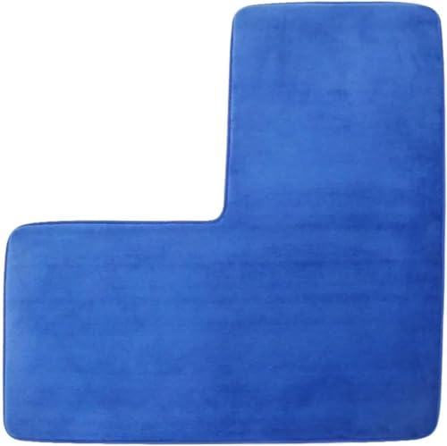 Hueborne L-förmige Badematte – Super Saugfähiger, Weicher Eckteppich for Badezimmer, Nachttisch Und Wohnzimmer, rutschfeste Bodenmatte, Fußmatte Aus Plüsch-Memory-Schaum, Heimdekoration(Blue) von Hueborne