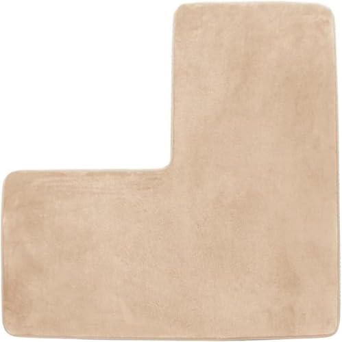 Hueborne L-förmiger Bodenteppich – Eckmatte Aus Memory-Schaum Mit Rutschfester Unterseite, Weiches, Saugfähiges Dekor for Badezimmer, Nacht- Und Wohnbereiche(Beige) von Hueborne