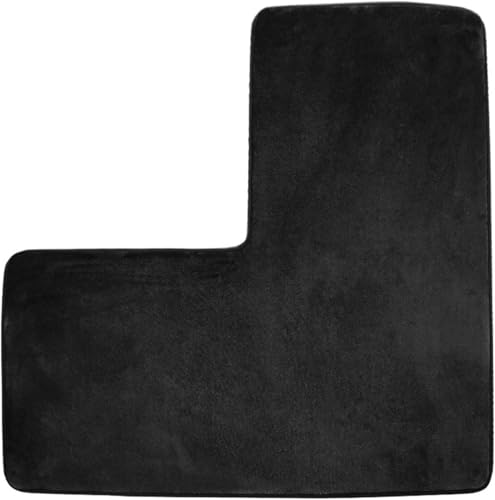 Hueborne L-förmiger Bodenteppich – Eckmatte Aus Memory-Schaum Mit Rutschfester Unterseite, Weiches, Saugfähiges Dekor for Badezimmer, Nacht- Und Wohnbereiche(Black) von Hueborne