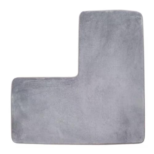 Hueborne L-förmiger Bodenteppich – Eckmatte Aus Memory-Schaum Mit Rutschfester Unterseite, Weiches, Saugfähiges Dekor for Badezimmer, Nacht- Und Wohnbereiche(Gray) von Hueborne