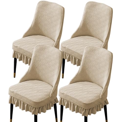 Hueborne Ohrensessel-Bezüge (4er-Set) Wiederverwendbare elastische Schutzhülle for Esszimmer(Light Brown) von Hueborne