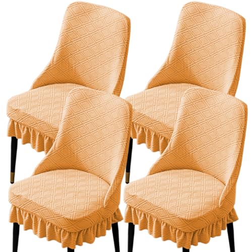 Hueborne Ohrensessel-Bezüge (4er-Set) Wiederverwendbare elastische Schutzhülle for Esszimmer(Orange) von Hueborne