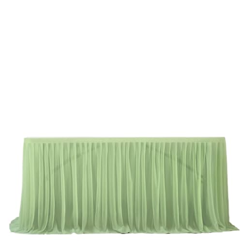 Hueborne Pearl Chiffon-Tischrock for Hochzeits-Desserttische, Erhältlich In Den Größen 6 Und 9 Fuß, Perfekt for Geburtstagsfeiern(AppleGreen,9feet) von Hueborne