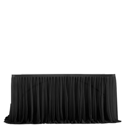 Hueborne Pearl Chiffon-Tischrock for Hochzeits-Desserttische, Erhältlich In Den Größen 6 Und 9 Fuß, Perfekt for Geburtstagsfeiern(Black,6feet) von Hueborne