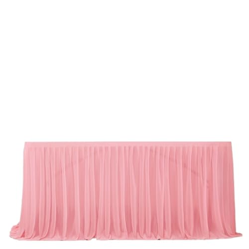 Hueborne Pearl Chiffon-Tischrock for Hochzeits-Desserttische, Erhältlich In Den Größen 6 Und 9 Fuß, Perfekt for Geburtstagsfeiern(Blush,6feet) von Hueborne