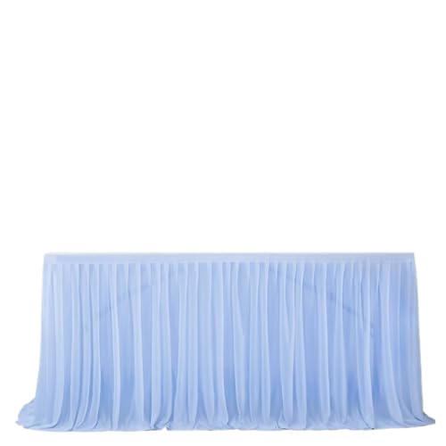 Hueborne Pearl Chiffon-Tischrock for Hochzeits-Desserttische, Erhältlich In Den Größen 6 Und 9 Fuß, Perfekt for Geburtstagsfeiern(Denimblue,6feet) von Hueborne