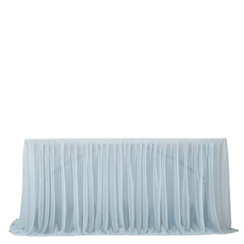 Hueborne Pearl Chiffon-Tischrock for Hochzeits-Desserttische, Erhältlich In Den Größen 6 Und 9 Fuß, Perfekt for Geburtstagsfeiern(GrayBlue,6feet) von Hueborne