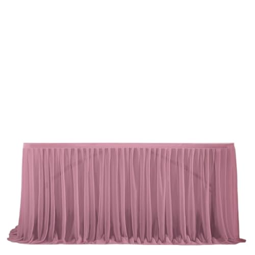 Hueborne Pearl Chiffon-Tischrock for Hochzeits-Desserttische, Erhältlich In Den Größen 6 Und 9 Fuß, Perfekt for Geburtstagsfeiern(Grayrose,6feet) von Hueborne