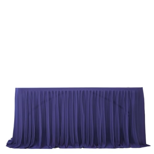 Hueborne Pearl Chiffon-Tischrock for Hochzeits-Desserttische, Erhältlich In Den Größen 6 Und 9 Fuß, Perfekt for Geburtstagsfeiern(Navy,6feet) von Hueborne
