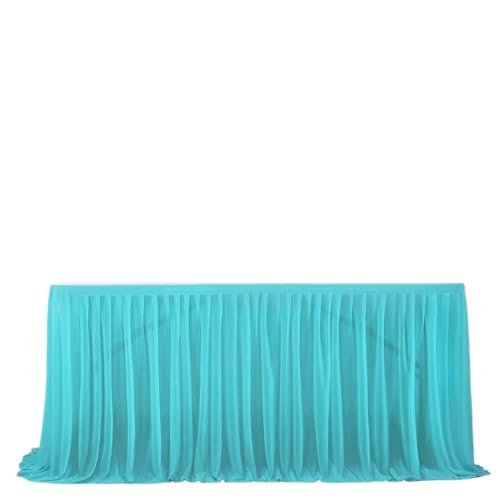 Hueborne Pearl Chiffon-Tischrock for Hochzeits-Desserttische, Erhältlich In Den Größen 6 Und 9 Fuß, Perfekt for Geburtstagsfeiern(SkyBlue,9feet) von Hueborne