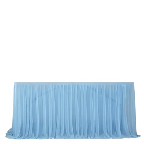 Hueborne Pearl Chiffon-Tischrock for Hochzeits-Desserttische, Erhältlich In Den Größen 6 Und 9 Fuß, Perfekt for Geburtstagsfeiern(Thousandgrassblue,9feet) von Hueborne