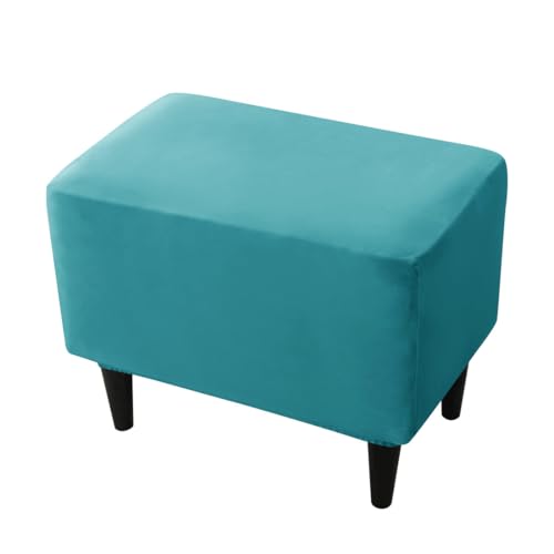 Hueborne Stretch-Ottoman-Bezug, Rechteckig, Samt, Elastischer Unterbezug for Fußstütze, Fußhocker, Möbelschutz, 34,3–45,7 cm Länge(Baby Blue) von Hueborne