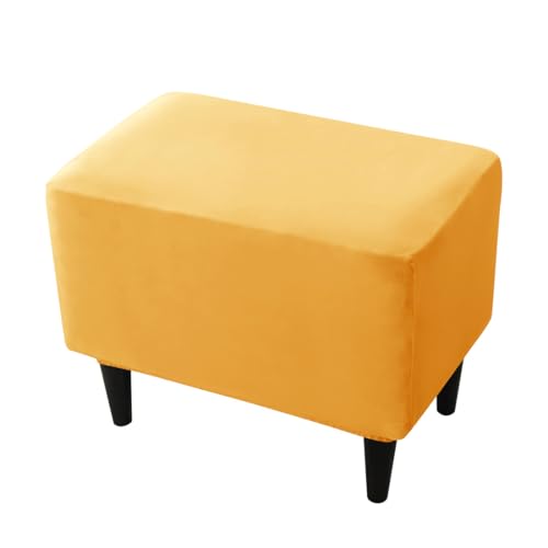 Hueborne Stretch-Ottoman-Bezug, Rechteckig, Samt, Elastischer Unterbezug for Fußstütze, Fußhocker, Möbelschutz, 34,3–45,7 cm Länge(Light Orange) von Hueborne
