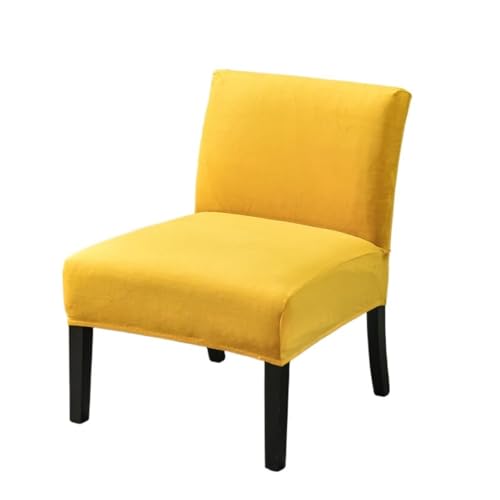 Hueborne Stretch-Stuhlbezug Aus Samt Ohne Armlehnen – Dicker, Solider Schonbezug for Slipper-Stuhl Mit Elastischen Schlaufen, Weicher, Rutschfester Möbelbezug for Wohnzimmer, Café, Hotel(Gold) von Hueborne