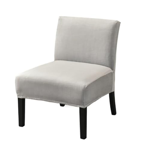 Hueborne Stretch-Stuhlbezug Aus Samt Ohne Armlehnen – Dicker, Solider Schonbezug for Slipper-Stuhl Mit Elastischen Schlaufen, Weicher, Rutschfester Möbelbezug for Wohnzimmer, Café, Hotel(Light Grey) von Hueborne