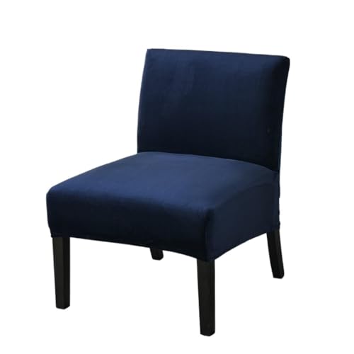Hueborne Stretch-Stuhlbezug Aus Samt Ohne Armlehnen – Dicker, Solider Schonbezug for Slipper-Stuhl Mit Elastischen Schlaufen, Weicher, Rutschfester Möbelbezug for Wohnzimmer, Café, Hotel(Navy) von Hueborne