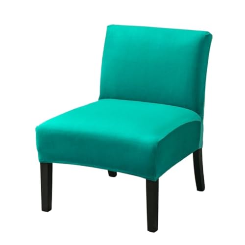 Hueborne Stretch-Stuhlbezug Aus Samt Ohne Armlehnen – Dicker, Solider Schonbezug for Slipper-Stuhl Mit Elastischen Schlaufen, Weicher, Rutschfester Möbelbezug for Wohnzimmer, Café, Hotel(Turquoise) von Hueborne