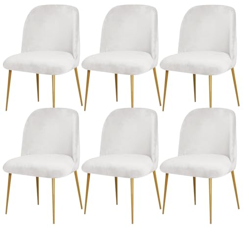 Samtbezüge for Esszimmerstühle Mit Gebogener Rückenlehne, 2er-Set, Dehnbare Schonbezüge Mit Runder Rückenlehne, Mid-Century Modern Akzent-Stuhlbezüge for Esszimmersitze Ohne Armlehnen(White,6PCS) Samtbezüge for Esszimmerstühle Mit Gebogener Rückenlehne, 2er-Set, Dehnbare Schonbezüge Mit Runder Rückenlehne, Mid-Century Modern Akzent-Stuhlbezüge for Esszimmersitze Ohne Armlehnen(White,6PCS) von Hueborne