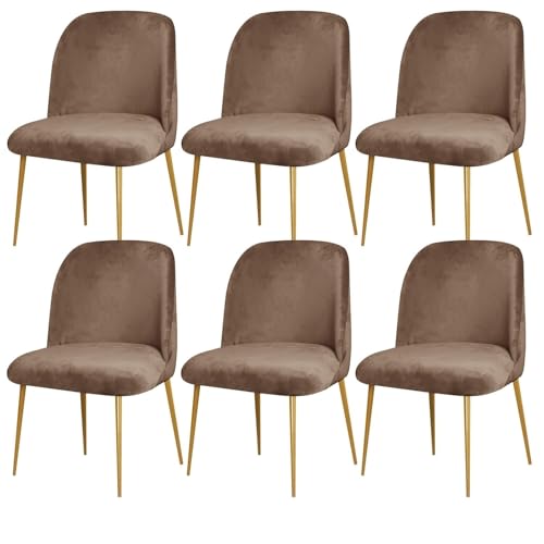 Samtbezüge for Esszimmerstühle Mit Gebogener Rückenlehne, 2er-Set, Dehnbare Schonbezüge Mit Runder Rückenlehne, Mid-Century Modern Akzent-Stuhlbezüge for Esszimmersitze Ohne Armlehnen(Brown,6PCS) Samtbezüge for Esszimmerstühle Mit Gebogener Rückenlehne, 2er-Set, Dehnbare Schonbezüge Mit Runder Rückenlehne, Mid-Century Modern Akzent-Stuhlbezüge for Esszimmersitze Ohne Armlehnen(Brown,6PCS) von Hueborne