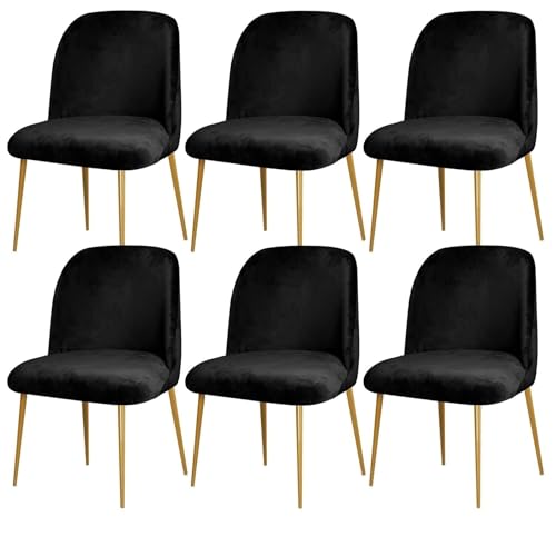 Samtbezüge for Esszimmerstühle Mit Gebogener Rückenlehne, 2er-Set, Dehnbare Schonbezüge Mit Runder Rückenlehne, Mid-Century Modern Akzent-Stuhlbezüge for Esszimmersitze Ohne Armlehnen(Black,6PCS) Samtbezüge for Esszimmerstühle Mit Gebogener Rückenlehne, 2er-Set, Dehnbare Schonbezüge Mit Runder Rückenlehne, Mid-Century Modern Akzent-Stuhlbezüge for Esszimmersitze Ohne Armlehnen(Black,6PCS) von Hueborne