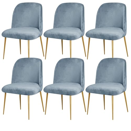 Samtbezüge for Esszimmerstühle Mit Gebogener Rückenlehne, 2er-Set, Dehnbare Schonbezüge Mit Runder Rückenlehne, Mid-Century Modern Akzent-Stuhlbezüge for Esszimmersitze Ohne Armlehnen(Sky Blue,6PCS) Samtbezüge for Esszimmerstühle Mit Gebogener Rückenlehne, 2er-Set, Dehnbare Schonbezüge Mit Runder Rückenlehne, Mid-Century Modern Akzent-Stuhlbezüge for Esszimmersitze Ohne Armlehnen(Sky Blue,6PCS) von Hueborne